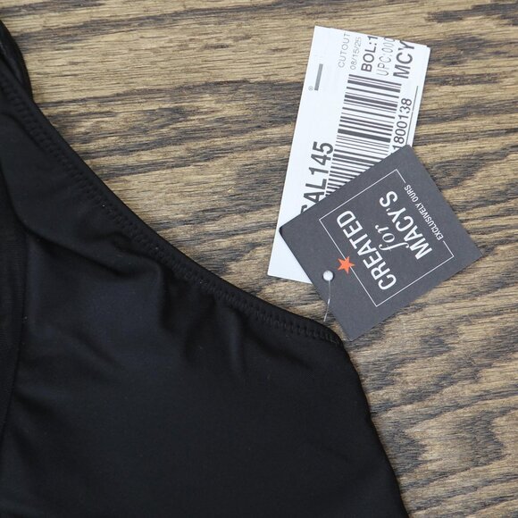NWT Bar III Womens One-Shoulder Mesh Cutout Swimsuit MBNB24232 Black S - Picture 5 of 6
